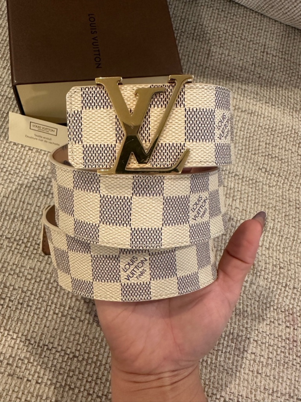 Louis Vuitton Damier Azur LV Initiales Belt - Picture 4 of 11